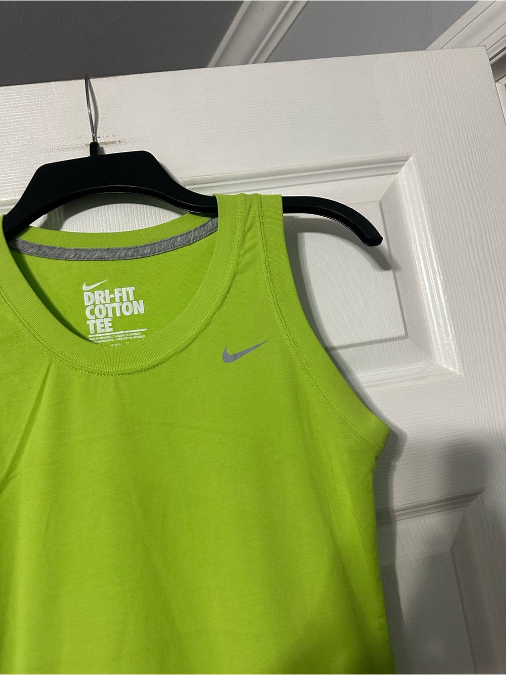 Nike Lime Green Dri-FIT Cotton Tee Tank Top - Picture 6 of 13